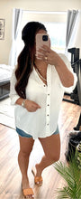 Load image into Gallery viewer, Oversized White Button Down T-shirt
